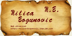 Milica Bogunović vizit kartica